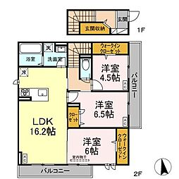 パステル木之庄 3LDKの間取図画像