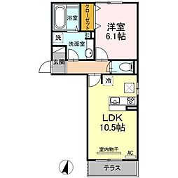 グランデージ 1LDKの間取図画像