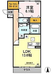 メゾンドキャトル4 1LDKの間取図画像