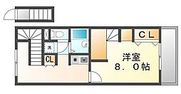 レオパレスLovelyせと 1Kの間取図画像