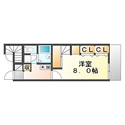 レオパレスシャルマン2 1Kの間取図画像