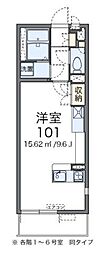 グレイス南手城 ワンルームの間取図画像