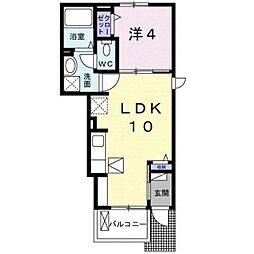 ローレル2 1LDKの間取図画像
