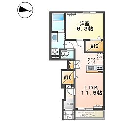 グランコート 1LDKの間取図画像