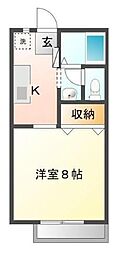 サンハイツタクマ 1Kの間取図画像