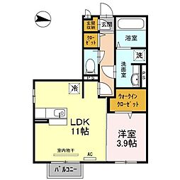 エクセレンス 1LDKの間取図画像