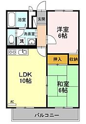 ジョリープレイス 2LDKの間取図画像
