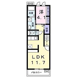 クレド 1LDKの間取図画像