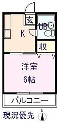 吉本ワンルームマンション 1Kの間取図画像