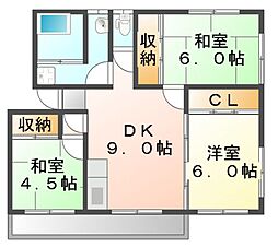 田口コーポ 3DKの間取図画像