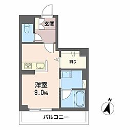 ハイネスト霞町 ワンルームの間取図画像