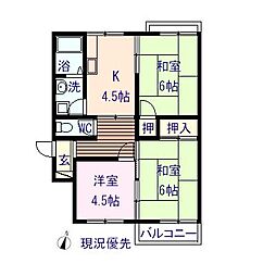 コスモハイツ 3Kの間取図画像