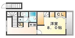 レオパレスリヒトクライス 1Kの間取図画像