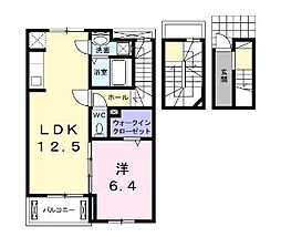 モデッサ神辺A 1LDKの間取図画像