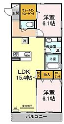 ドリームA 2LDKの間取図画像