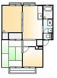 グレース山手B 3DKの間取図画像