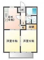 メゾン・ド・高橋B 2DKの間取図画像