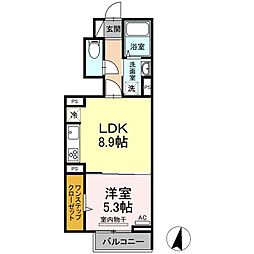 シャンス32 1LDKの間取図画像
