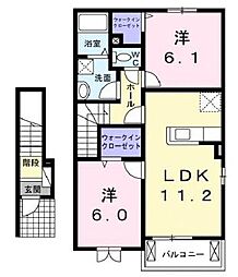 フォレストリー駅家A 2LDKの間取図画像