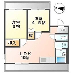 リージェント北本庄 2LDKの間取図画像