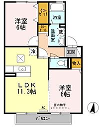 エスパース深津 2LDKの間取図画像