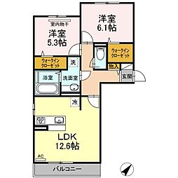 ルノンK 2LDKの間取図画像
