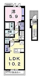シャルム 1LDKの間取図画像