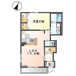 サニー 1LDKの間取図画像