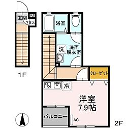 ガーデンヒルズ ワンルームの間取図画像