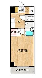 FLEURIR松浦 1Kの間取図画像