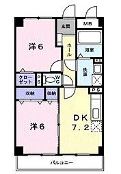 ボナールフェンテ 2DKの間取図画像