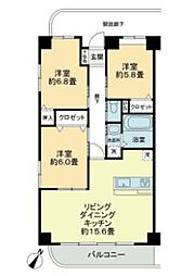 プラスパー旭通り 3LDKの間取図画像