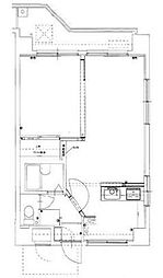 大福マンション2 1LDKの間取図画像
