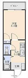 メゾン・サンウィング 1Kの間取図画像