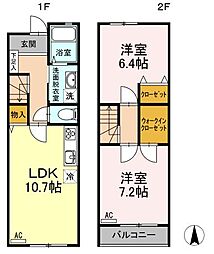 アルヴィータB 2LDKの間取図画像