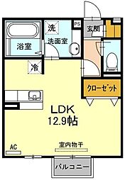 D-room平成大学 ワンルームの間取図画像