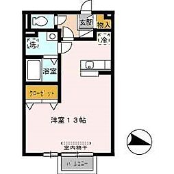 クレドール東尾道 ワンルームの間取図画像