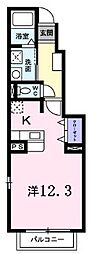 ベルシティＳａｔｏ　A 1階1Kの間取り