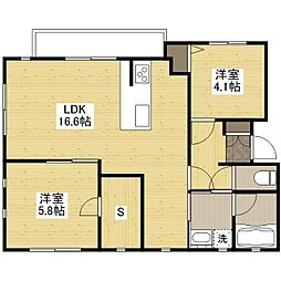 エーリッシュ新涯 1階2SLDKの間取り