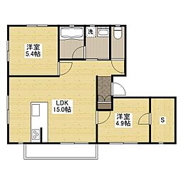 エーリッシュ新涯 2階2SLDKの間取り