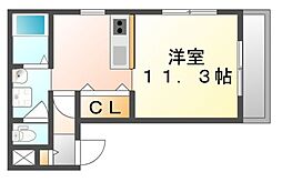 ポルシェ松浜 ワンルームの間取図画像