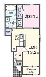 GRADO（グラード）II　C 1階1LDKの間取り