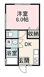 プチメゾンドレミファ 1階1DKの間取り