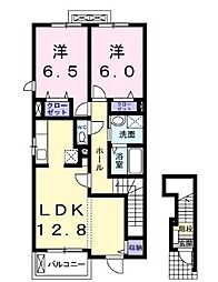 ドライアドA 2階2LDKの間取り