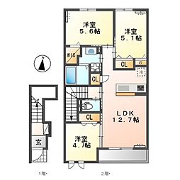 ヴァンテージ御幸 3LDKの間取図画像