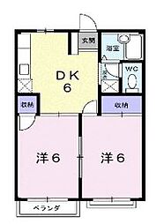 サンラビアン川口C 2DKの間取図画像