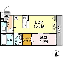 フレッチェ・ボスコ6 1LDKの間取図画像