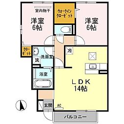 ヴィラプレステージ 2LDKの間取図画像