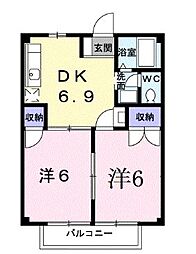 サンハイツ近田A 2DKの間取図画像