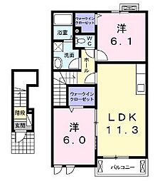 フォーシーズンズ 2LDKの間取図画像